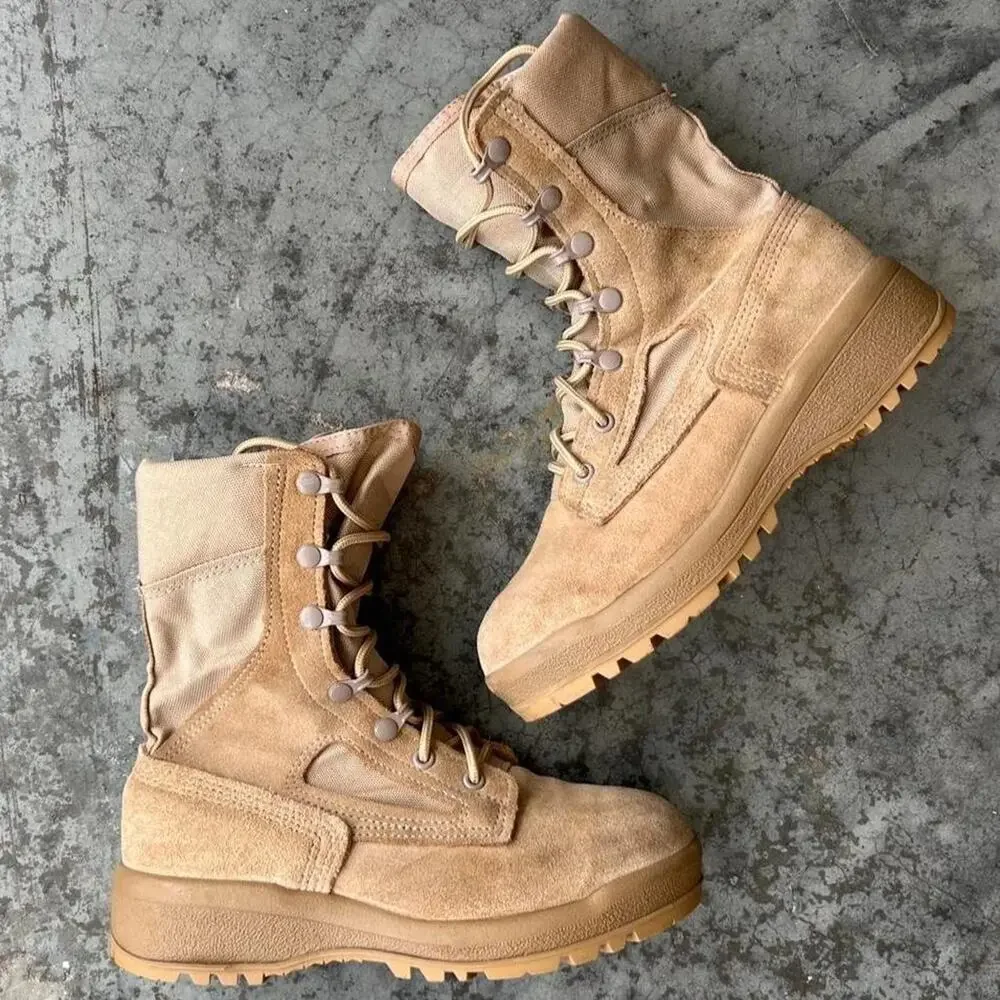 Belleville F390DES Military Boots Men 6 W Tan Suede Combat Tactical Vibram USA